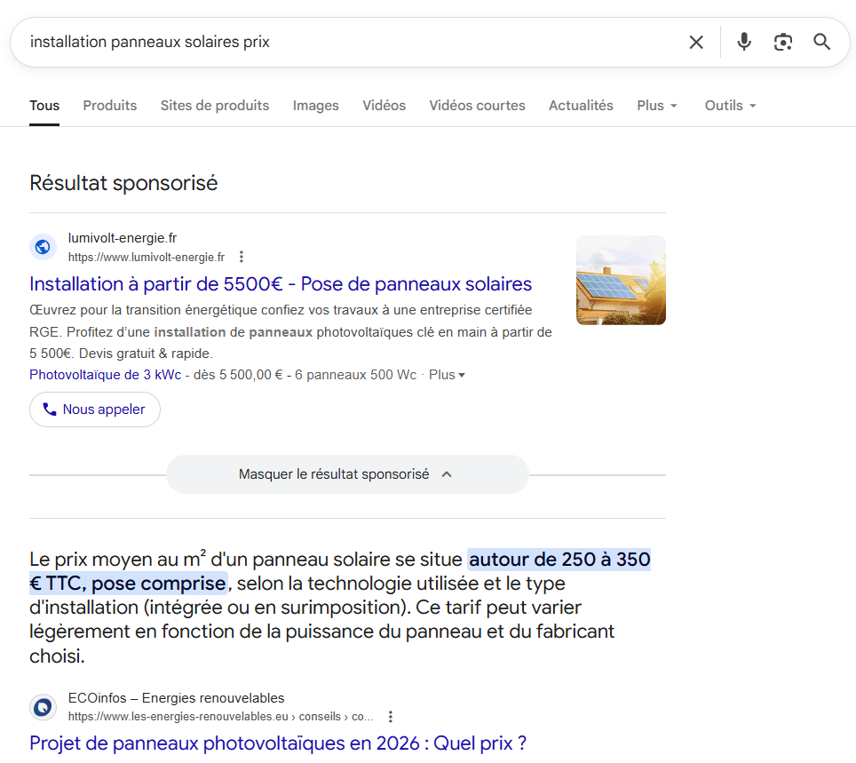 publicité Google