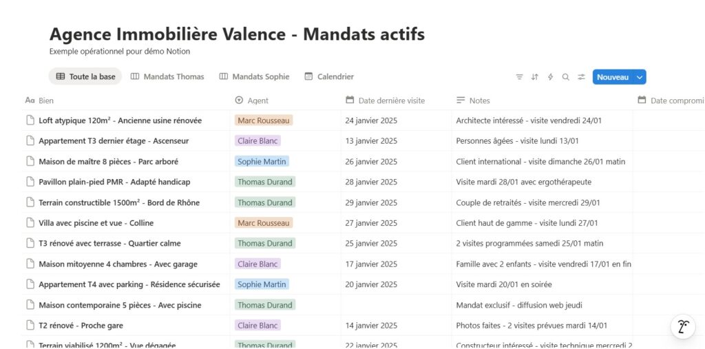 Vue tableau Notion