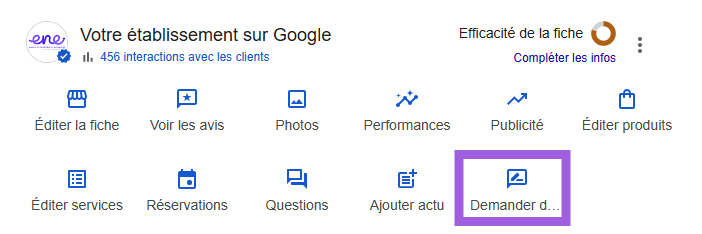 lien pour demander des avis clients dans Google